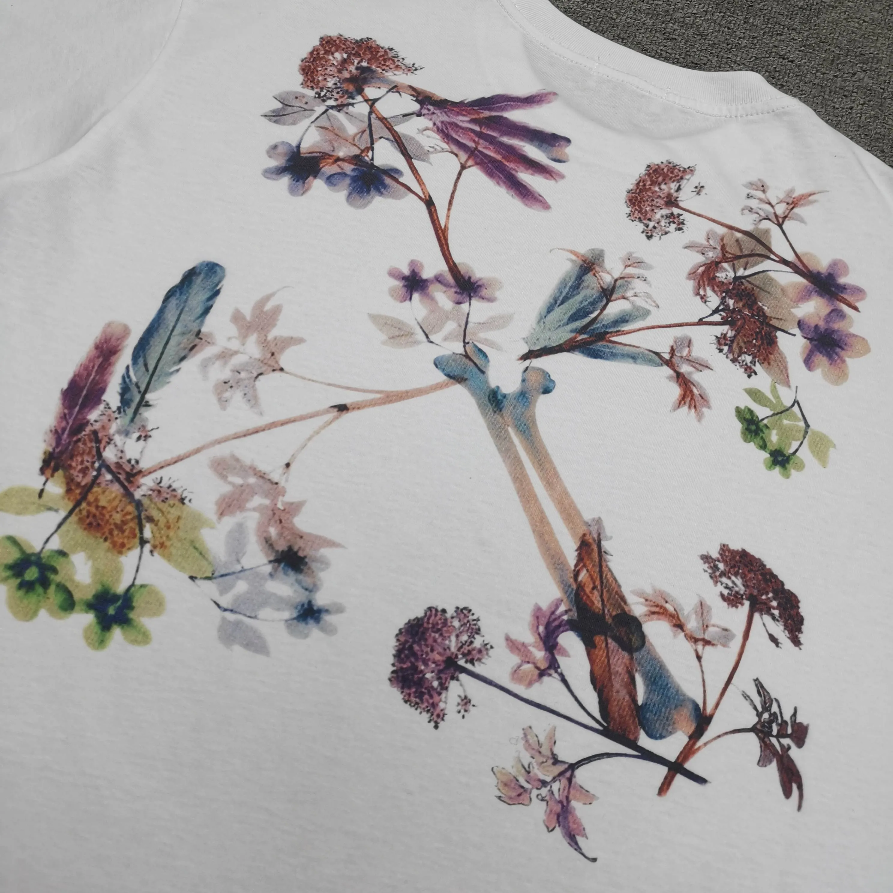 off white new floral graffiti loose short-sleeved T-shirt Size: S M L XL Color: Black White P240